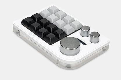 KEEBMONKEY Megalodon Triple Knob Macro Pad Programmable Designer Mini Keyboard 16 Keys (White) - color: White