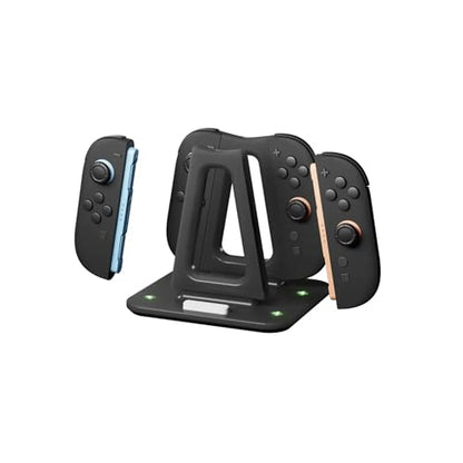 GENKI Dual Wield – Charging Station Compatible with Nintendo Switch 2 Controllers, with Delta Grips, 4-Port Magnetic Dock, USB-C Fast Charging & LED Indicators, Multiplayer Game Accessories