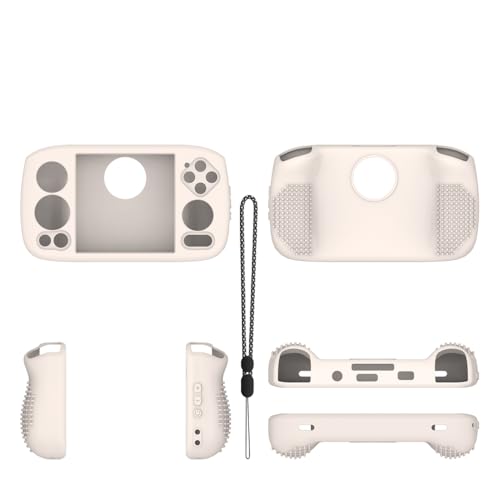 Protective Case for RG Cube Silicone Soft Skin Cover Sleeve with Lanyard for RG Cube Retro Handheld Game Console Anti-Drop Shockproof Shell Case Accessories (Light White) - color: Light White