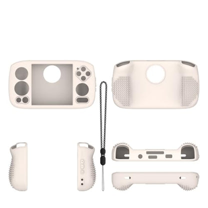 Protective Case for RG Cube Silicone Soft Skin Cover Sleeve with Lanyard for RG Cube Retro Handheld Game Console Anti-Drop Shockproof Shell Case Accessories (Light White) - color: Light White