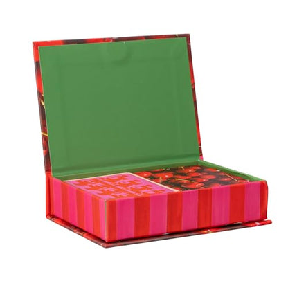 ban.do Set of 2 Decks of Playing Cards, Cherry & Stripes | Set of Two 52-Count Standard Card Decks with Storage Box, Cute Fruit Theme Playing Cards in Decorative Case
