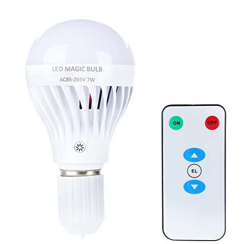 BSOD Rechargeable Light Bulbs with Remote, Battery Operated Light Bulb Emergency Light Magic Lightbulb for Cordless Lamps Backup Power Outage Lighting Flashlight - color: Cool White