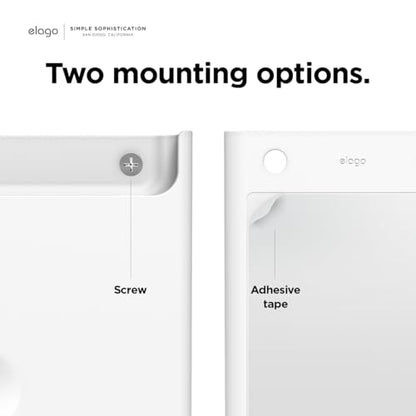 elago Universal Remote Holder Mount Compatible with Apple TV Remote and All Other Remote Controls - Adhesive Tape or Screw Mounting Options, Available Wired Charging [Large] [White] - color: White, size: Large