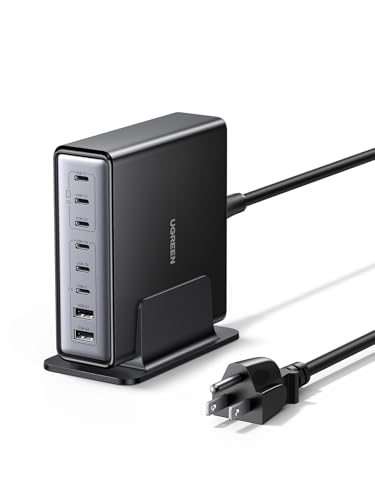 UGREEN Nexode 200W GaN USB C Charging Station, 8-Port Desktop Charger with PD 100W for MacBook Pro 16"/Air, Dell XPS, iPad Pro, iPhone 17/16/15, Galaxy S25/S24, Pixel 10/9