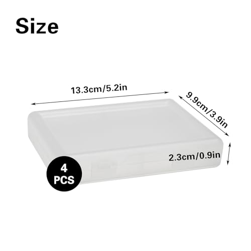 4 PCS Plastic Playing Card Deck Case, Clear Double Slot Card Organizer | Snaps Closed Empty Storage Box 2 Deck Card Holder for Business Sport Trading Card (Internal Size: 2.5 x 3.8 Inch)
