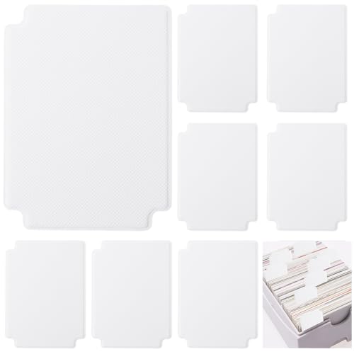 CRASPIRE 8Pcs Trading Card Divider Leather White Cards Separator with Tab Frosted Sorting Paper Standard Organizer Deck Tray Dividers 3.66 X 2.72 Inch for Sports Games Storage Boxes Record Collection - color: White