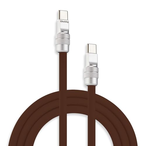 chubbycable Chubby 2.0 USB C 240W Fast Charging Cable Silicone Soft Durable USB C Cable Extra Thick Charger Cord Compatible with iPhone 17-15 Series iPad, Chocolate, Type-C to Type-C, 3.3FT - color: Chocolate, size: 3.3ft (1m), style: Type C-Type C