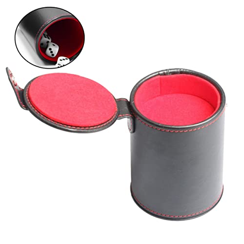 SUPVOX Double Layer PU Leather Dice Cup Silent Dice Shaking Box for Board Games KTV and Bar Entertainment Includes Storage
