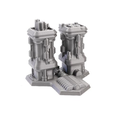 Tabletop Terrain 6mm Sci-Fi Cityscape Bundle 1 Hex for Miniatures Games Such as Epic Battletech Adeptus Titanicus (Bundle 1 with Hexes) - size: Bundle 1 with Hexes