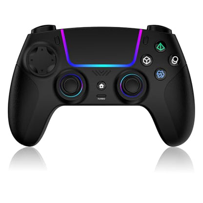 VidPPluing Wireless Controller Compatible with PS5/Android/IOS/MAC/Steam Deck, Gamepad with LED Lighting/Hall Effect Trigger/Turbo/Macro/Dual Vibration/3.5mm Headset Jack/1500 mAh Battery | Gamepad with LED Light/Hall Effect Joysticks/Turbo/Macro/Dual Vib