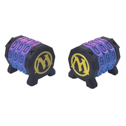 2 Pack Life Counter - HP Tracker with Tracking Card Slot MTG Tabletop RPG Dungeons and Dragons(2 Pack Black Purple) - color: Black+purple