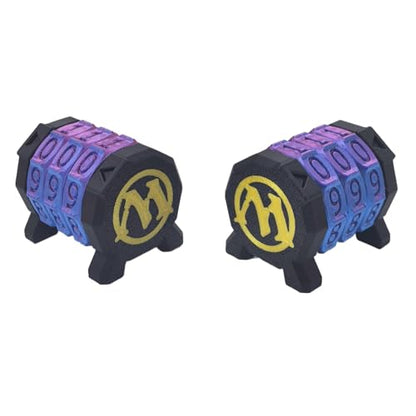 2 Pack Life Counter - HP Tracker with Tracking Card Slot MTG Tabletop RPG Dungeons and Dragons(2 Pack Black Purple) - color: Black+purple