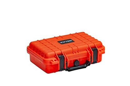 MEIJIA Portable All Weather Waterproof Protective Hard Case, Small Camera Case,Dry Case with Customizable Foam,Fit Use of Drones, Camera,Equipments, 11.65 ”x8.35”x3.78” - color: Orange