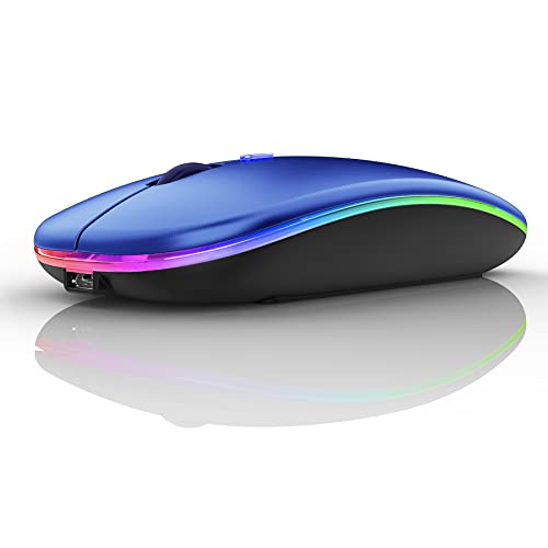 PEIBO Bluetooth Wireless Mouse for Laptop mac MacBook ipad MacBook air MacBook pro pc Desktop Computer Windows Chromebook Notebook (Blue Black) - color: blue black