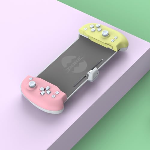 DOBE - Eggshell Controller Gripcon Switch Controller for Handheld Mode, Ergonomic Controller for Nintendo Switch with 6-Axis Gyro, Dual Motor Vibration, Compatible with All Games of Switch, Pink and Yellow - color: PINK&YELLOW