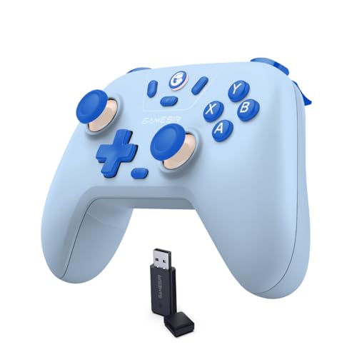 GameSir Nova Lite Wireless Controller – 2.4G & Bluetooth Gamepad for Windows PC, iPhone, Android, Switch & Steam Deck – Hall Effect Triggers, Turbo Function, Rumble Vibration - Blue - color: Sky Blue