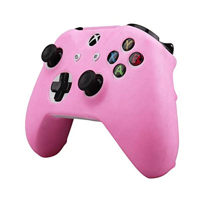 RALAN Glitter Controller Skin for Xbox One, Anti-Slip Silicone Controller Cover Protector Compatible for Xbox 1 Wireless/Wired Gamepad Joystick with 4 Thumb Grips Caps and Black Pro Thumb Grip x 8 - color: Pink