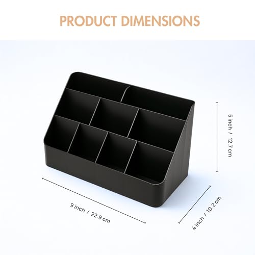 American-Style Board Game Card Rack | 9-Compartment Plastic Deck Organizer for Board Games, TCGs, and RPGs (Black) - color: Black