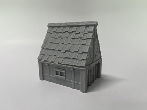 Tabletop Miniature Little Town Building Terrains Compatible with Most pupolar RPG War Games - 18mm Scale Scenery with Medieval Architecture Style