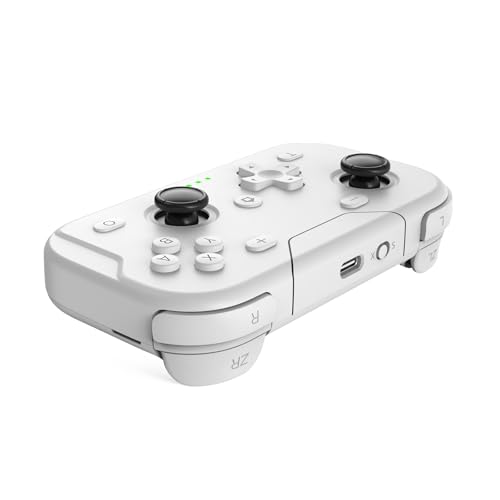 AceGamer Wireless Pocket Controller for Nintendo Switch 2/Switch/Android/iOS/PC/Steamdeck/Tablet, 1000Hz Polling Rate, Bluetooth Controller with Lift-Stick/6-axis Gyroscope/Turbo/Vibration(White)