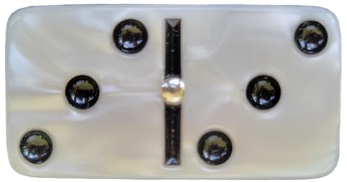 Marion Domino Double Six White Marbleized Jumbo Tournament Professional Size with Spinners in Dovetail Sheesham Wood Box. - color: White Marbleized