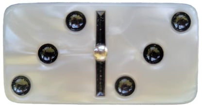 Marion Domino Double Six White Marbleized Jumbo Tournament Professional Size with Spinners in Dovetail Sheesham Wood Box. - color: White Marbleized