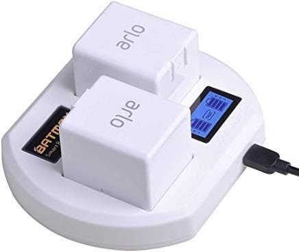Rapid LCD USB Dual Battery Charging Station for Arlo Pro,Arlo Pro 2 & Arlo Go Wireless Home Security Camera System Batteries