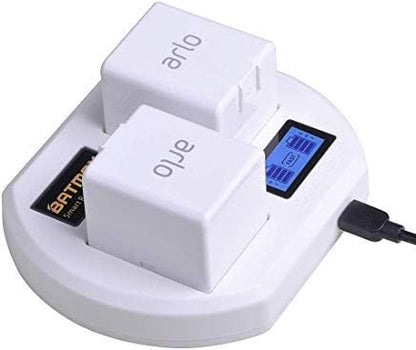 Rapid LCD USB Dual Battery Charging Station for Arlo Pro,Arlo Pro 2 & Arlo Go Wireless Home Security Camera System Batteries
