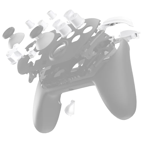 eXtremeRate DIY Replacement Full Set Buttons for Nintendo Switch 2 Pro Controller, Custom ABXY Dpad + - Home Capture Power L R ZR ZL Triggers Sync GL GR Buttons for Switch 2 Pro Controller - White - color: White