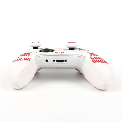 Pixelated Skull Controller Skin Compatible with Xbox Series X Wireless Controller, RALAN Protector Case， Customised Thumb Grips Cap - color: Pixelated Skull White Red