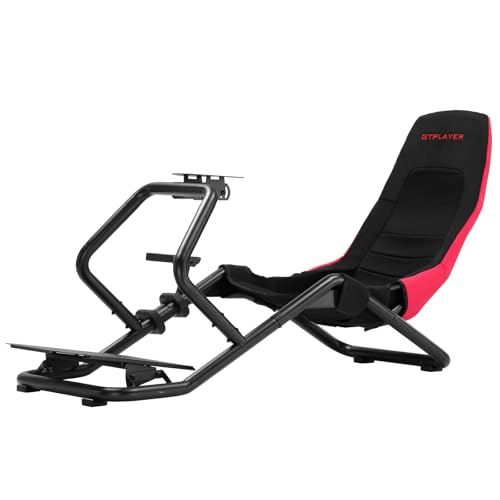 GTPLAYER Sim Racing Cockpit Adjustable for High Performance Racing Simulator Cockpit, Compatible with All Steering Wheels & Pedals on The Market, Supports PC & Console, Black - color: Black