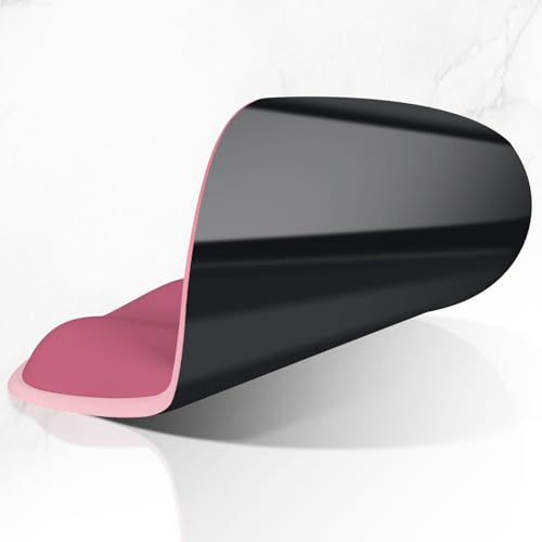 ITNRSIIET Ergonomic Mouse Pad with Wider Memory Foam Wrist Rest +17% - Curved Cushion Reduces Pressure 20%, Pain Relief, Non-Slip, Smooth, Cute Colors, 9.85 x 9 in, Pink Ombre - color: Pink Ombre