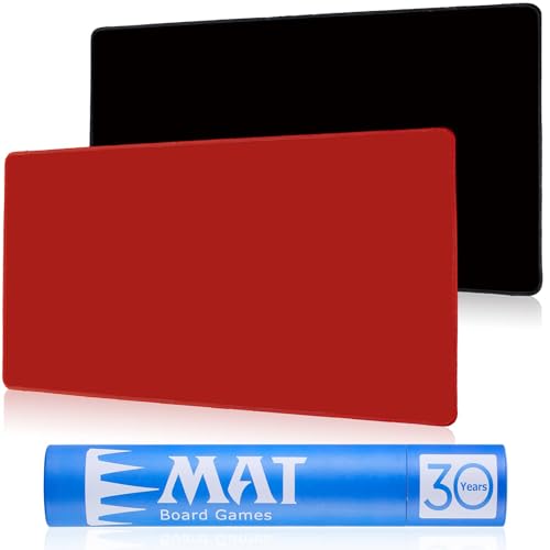 Biouai Playmat for TCG Card Playing Game, 2PCS Stitched Play Mat with Tube for Cards Gameplay, MTG, Yugioh, Magic The Gathering（ (24 x 14 in, 2 Pack)） - color: Black & Red