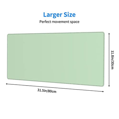 Sage Green Mouse Pad Extended Large Gaming Mint Mousepad XL Big Long Oversized Desk Mat Stitched Edges 31.5 X 11.8 Inch for Home Office - color: Black11