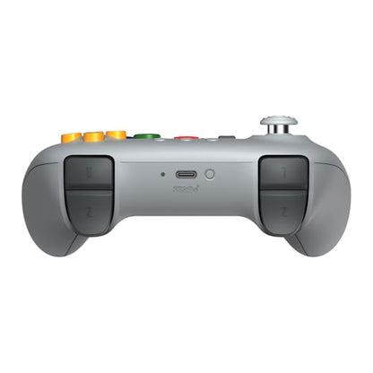 8Bitdo 64 Bluetooth Controller for Analogue 3D, Grey | Switch/Switch 2, Windows and Android Support, Wired USB, D-Input/S-Input Modes, Hall Effect Joystick, Vibration - color: Grey