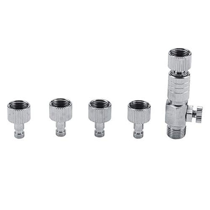Tbest Harder Steenbeck Airbrush Quick Connect,Airbrush Quick Release Disconnect Adapter 1/8 in Male and Female Connections Adapter with Adjustable Control Valve Airbrush Accessories