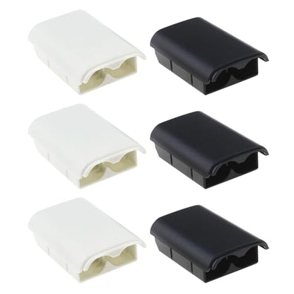 6pcs Battery Pack Cover Shell Compatible with Xbox 360 Wireless Controller 5.6 * 3.5cm Replacement Battery Cover Case Black and White