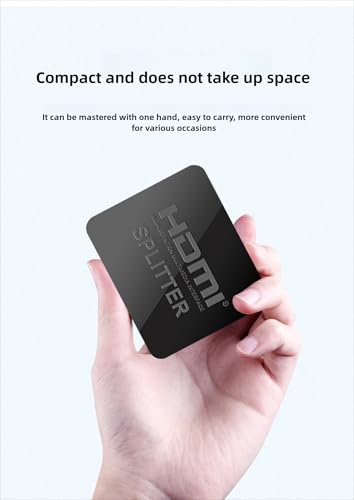 HDMI Splitter 1 in 2 Out [with USB Cable] 4K 1x2 HDMI Splitter Repeat/Mirror Screen Only (Not Extend), 1 Source Extend to 2 Display Devices