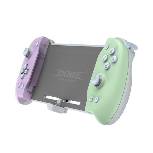 Dobe - Eggshell Controller Gripcon Controller for Handheld Mode, Ergonomic Controller for Nintendo Switch with 6-Axis Gyro, Dual Motor Vibration, Compatible with Games of Switch, Purple and Green - color: PURPLE&GREEN