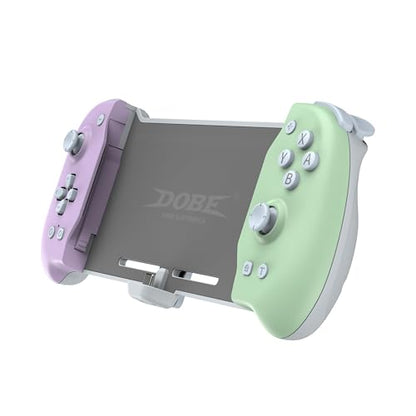 Dobe - Eggshell Controller Gripcon Controller for Handheld Mode, Ergonomic Controller for Nintendo Switch with 6-Axis Gyro, Dual Motor Vibration, Compatible with Games of Switch, Purple and Green - color: PURPLE&GREEN