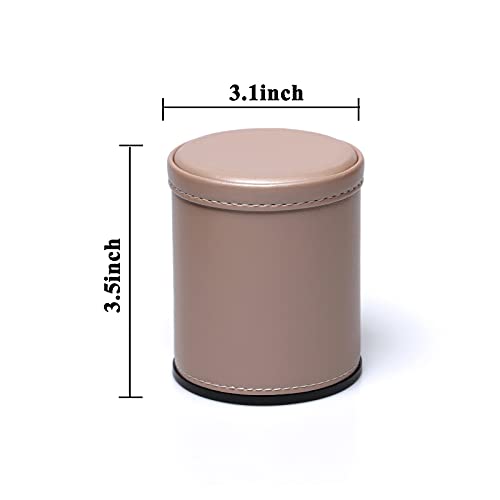 Leatherette Dice Cup Set, Rose Gold Leather and Lilac Mist Velvet Interior Professional Dice Cup with 6 Black Dot Dice for Liars Dice Farkle Yahtzee Board Games, 1 Pack - color: Rosegold
