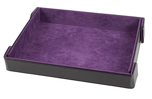 Forged Dice Co. 9.5 Inch Magnetic Folding Dice Tray - Portable Folding Dice Rolling Tray for use as DND Dice Tray D&D Dice Tray or Dice Game - Quiets Rolling Metal Dice and Folds Flat - color: Purple