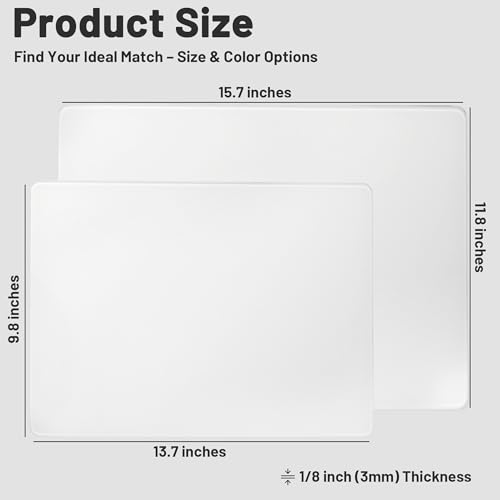 Glass Gaming Mouse Pad, Hard Mousepad for Gaming, 13.7” x 9.8” Ultra-Smooth Micro-Etched Surface Mousepad, Improved Precision & Speed, Anti-Slip Base, White - color: White, size: 13.7L x 9.8W inches