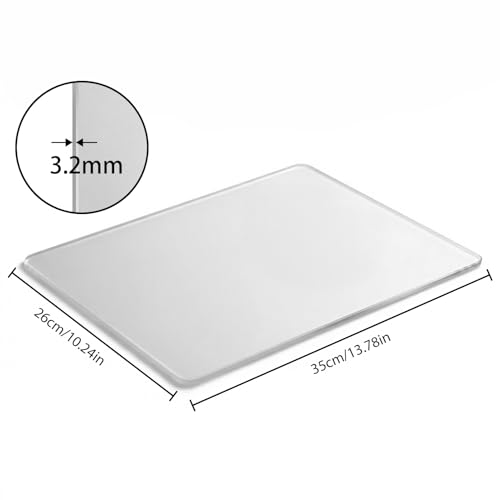 Large Glass Gaming Mouse Pad, 350x260mm Hard Surface Mousepad with Improved Precision, Low Friction for Professional Gaming and Office Use (1-Pack, Transparent Frosted) - size: 13.8L x 10.2W inches