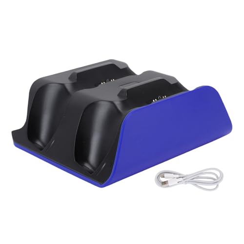 Controller Charging Station for Edge, Dual Game Console Charger Dock with Storage Stand and USB Cable, Blue Black, Ideal for Gamers - color: Blue Black