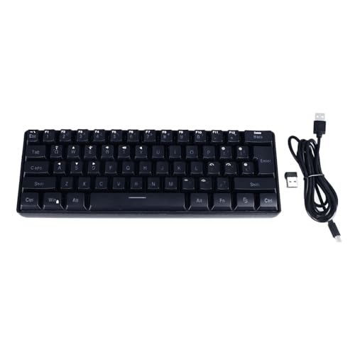 SUNGOOYUE 61 Keys RGB Backlit Gaming Keyboard Wired Membrane Keyboard for Home Office (Black) - color: Black