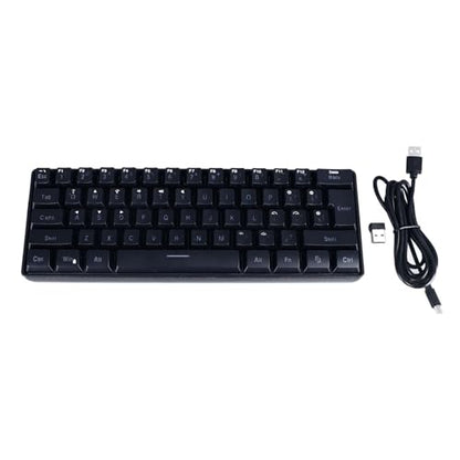SUNGOOYUE 61 Keys RGB Backlit Gaming Keyboard Wired Membrane Keyboard for Home Office (Black) - color: Black