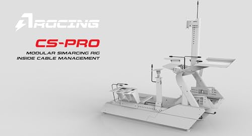 AZRACING CS-Pro Modular Simracing Cockpit | Fully Adjustable | Direct drive Support Compatible with Thrustmaster, Fanatec, Moza Racing on PC, Xbox and PS，for Wheels Up to 38NM,Includes Expansion Bracket