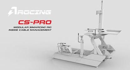 AZRACING CS-Pro Modular Simracing Cockpit | Fully Adjustable | Direct drive Support Compatible with Thrustmaster, Fanatec, Moza Racing on PC, Xbox and PS，for Wheels Up to 38NM,Includes Expansion Bracket