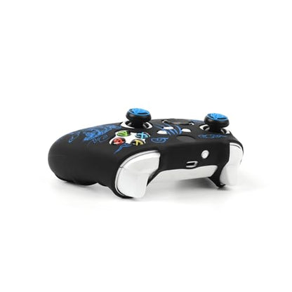 Tiger Controller Skin Compatible with Xbox Series X Wireless Controller, RALAN Protector Case， Customised Thumb Grips Cap - color: Tiger Blue